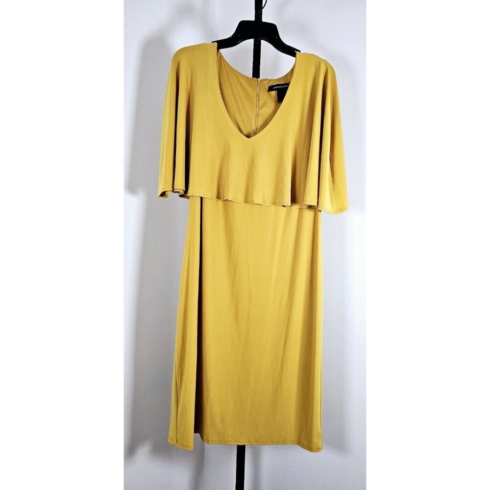 Ashley Stewart Cape Sleeve  A-line V-neck Dress - Gold - SZ 18/20